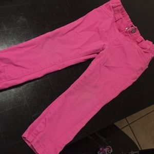 Bright pink jeggings